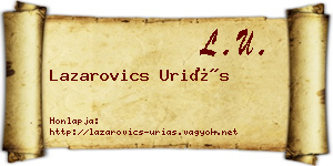 Lazarovics Uriás névjegykártya